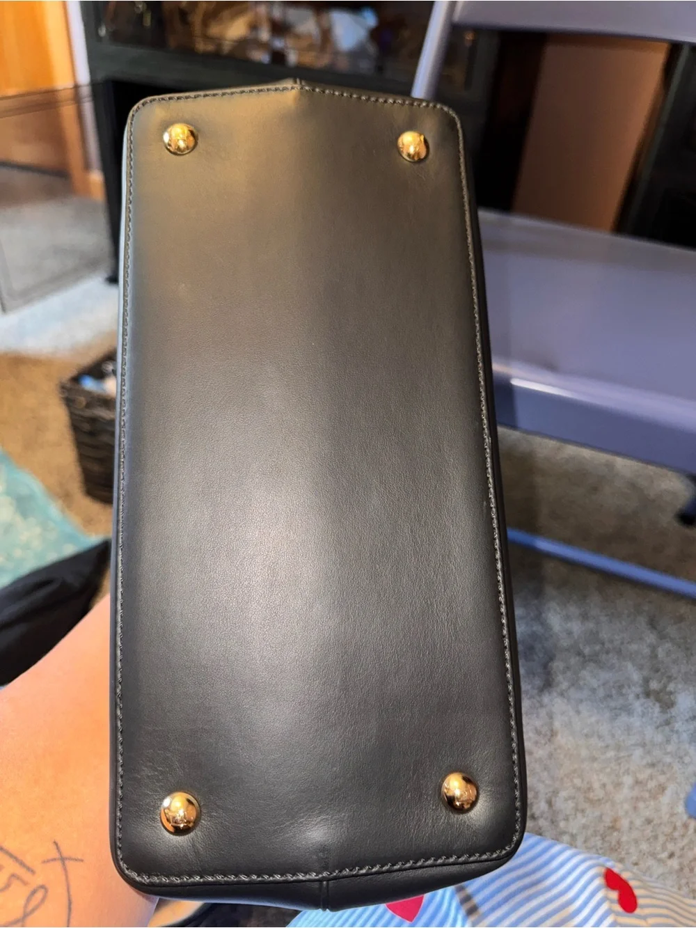 Fendi Black Leather Tuojours Monster Handbag, Gold Accent Hardware
